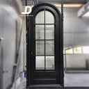 LID Black framed glass door with round top