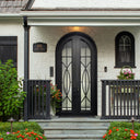 Legend Iron Doors wrought iron double door with round top