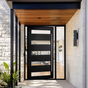 Thermal Break Iron Pivot Entry Door with Glass and Sidelights TPT102