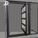 Legend Iron Doors handmade Iron Pivot Entry Door with long handle and glass