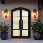 Handcrafted Double Iron French Door with Frosted Glass F119