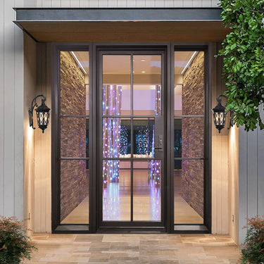 Legend Iron Doors High Quality Iron French Single Door with Two Sidelites 