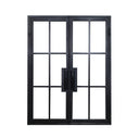 Legend Iron Doors Wrought Iron French Double Door with black color and Clear Glass 