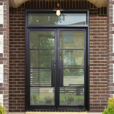 Legendirondoors Double Iron French Door With Transom And Clear Glass