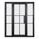Custom made iron french single door with sidelights