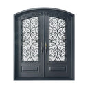 Legend Iron Doors Iron Entry Double Door with Kickplate and Scrollwork