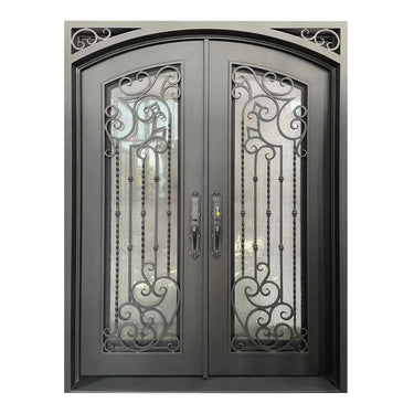 Legend Iron Doors Iron Entry Double Door with Ornate Scrollwork Design