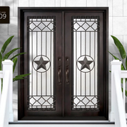 Standard Customized Iron Front Double Door with Square Top W118