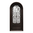 Legend Iron Entry Single Door with Scrollwork and Kckplate