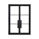 Handcrafted iron french double door with 3lites