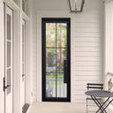 Slim Grids Iron French Single Door with 6 Lites Tempered Glass F116