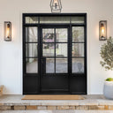 Legend Iron Doors  Iron French Single Door with Sidelights and Transom