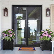 Modern Iron French Double Door with 3 Lites and Glass F109