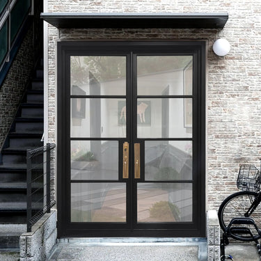 Legend Iron Doors Wrought Iron French Double Door with  Black Color 