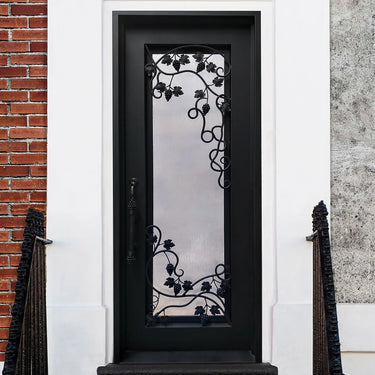 Legend Iron Doors Iron Entry Single Door with Ornate Scrollwork