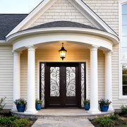 Thermal Break Iron Front Double Door with Sidelights and Scrollwork TW115