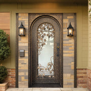 Thermal Break Iron Entry Single Door with Diamond Glass TW103