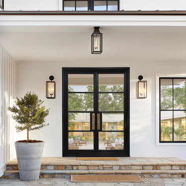  Legend Iron Doors thermal break iron french double door with 4 lites