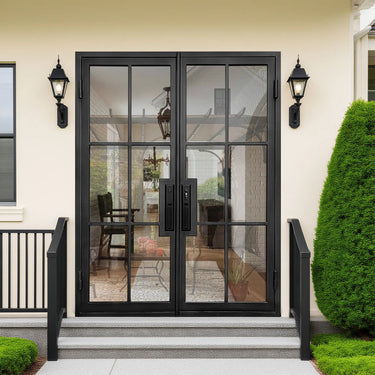 Legend Iron DoorsThermal Break Iron French Double Door with 6 Lites