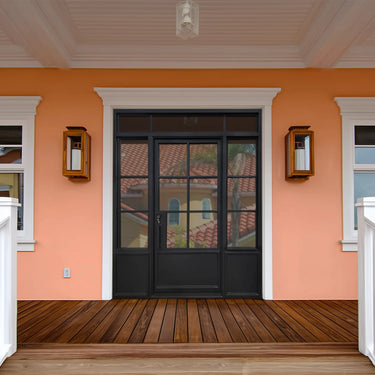 Thermal Break Iron French Single Door with Transom and Sidelight TF120