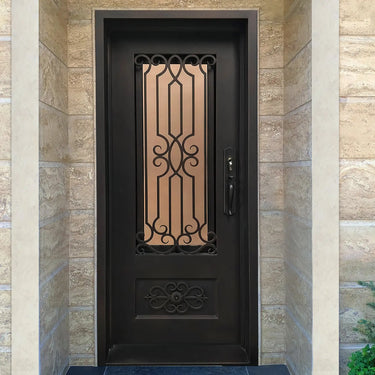 Legend Iron Doors Iron Entry Single Door with Kickplate