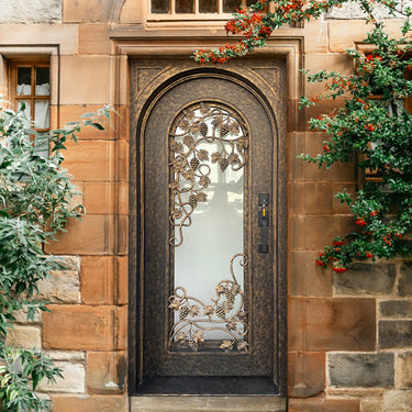 legendirondoors wrought iron single door with diamond glass