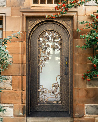 legendirondoors wrought iron single door with diamond glass