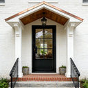 Black iron french single door with 6lits