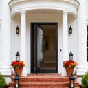 Legend Iron Doors thermally broken Luxury Iron Pivot Entry Door with full glass panel
