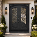 Legend Iron Doors wrought iron exterior door with glass