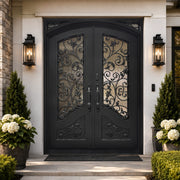 Luxury Wrought Iron Double Door with Bugproof Screens W122
