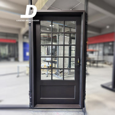 exterior single wrought iron french door with 15lites glass