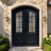 Thermal Break Decorative Wrought Iron Double Entry Door TW139
