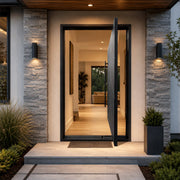 Thermal Break Solid Panel Pivot Door with Matte Black TPT109