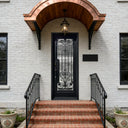 Legend Iron Doors thermal break wrought iron double door with reed glass