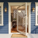 Legend Iron Doors thermal break iron pivot front door with full glass panel