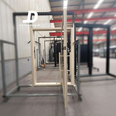 Legend Iron Doors thermal break iron pivot front door with full glass panel