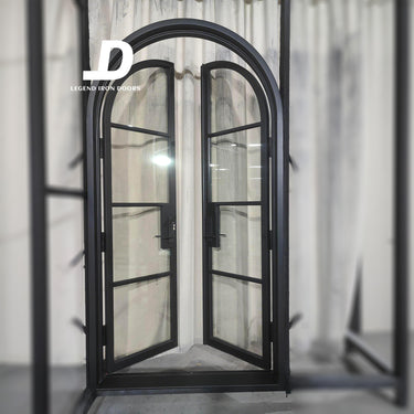 Legend Iron Doors Iron Glass french double door with level handles