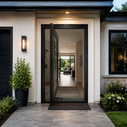 Thermal Break Iron Pivot Entry Door with Full Glass Panel TPT108