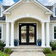 Handcrafted Wrought Iron Double Entry Door With Beautiful Scrollwork W138