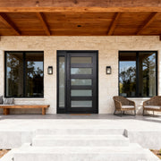 Thermal Break Frosted Glass Pivot Entry Door with a Sidelight TPT125