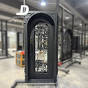 custom wrought iron entry door with clear glass plus low E coating