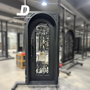 custom wrought iron entry door with clear glass plus low E coating