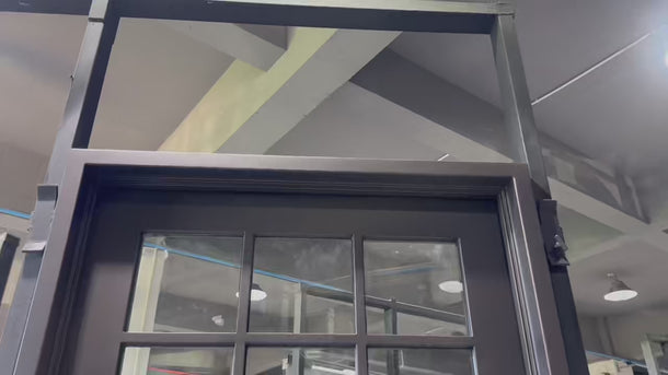 energy efficient iron french single door with clear glass