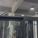 Custom made iron entry single door with sidelight in black 