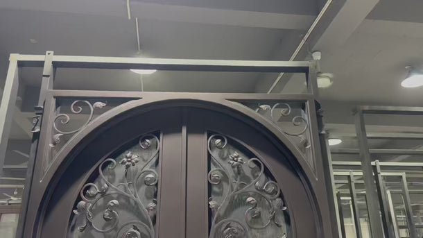 Wrought iron fron double door with DC005 Oil Rubbed Bronze