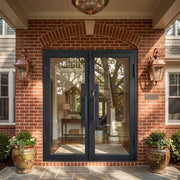 Contemporary Thermal Break Full Glass French Entry Double Door TF128