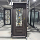Wrought Iron Entry single Door with clear glass